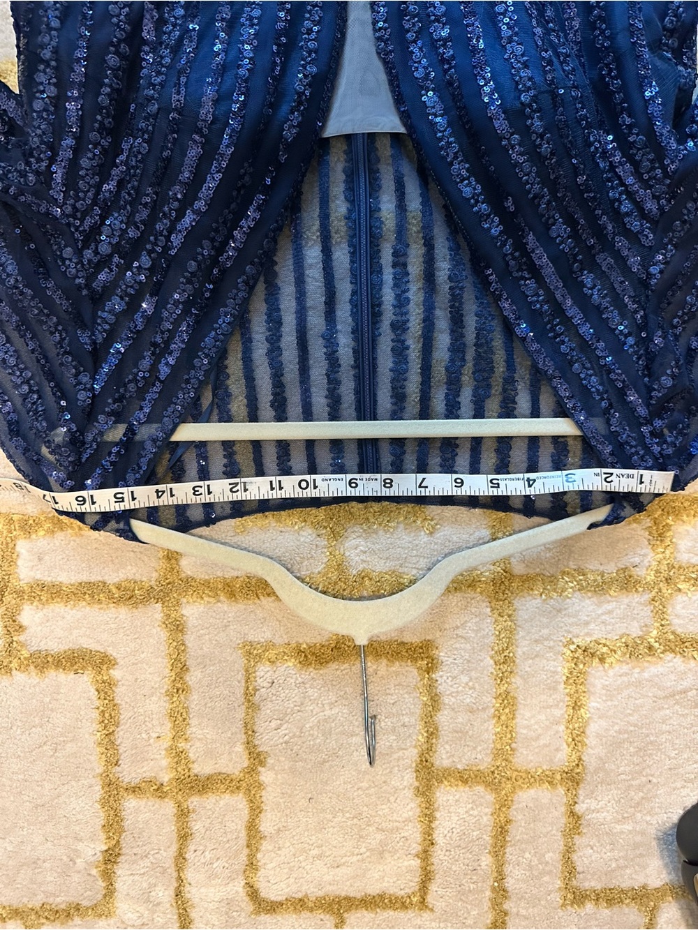 Mac Duggal Navy Evening Gown Label Detail - Picture 7 of 12